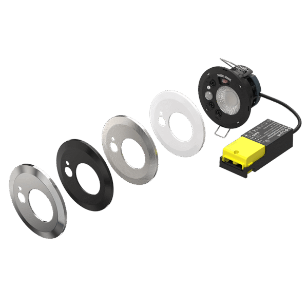 Spot Encastré LED NOVA DP avec détecteur IR Intégré (Blanc, Noir, Chrome, Aluminium brossé) – Image 4