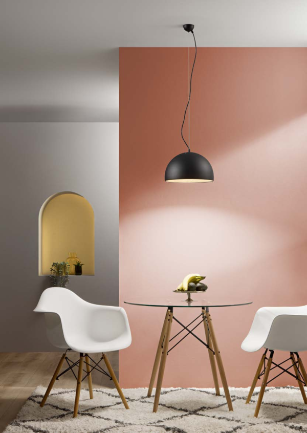 Suspension Sphérique aspect bois & métal - Noir (2 Tailles) – Image 3
