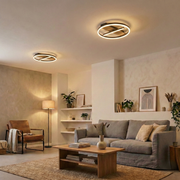 Plafonnier - Applique LED Noir effet bois – Image 4