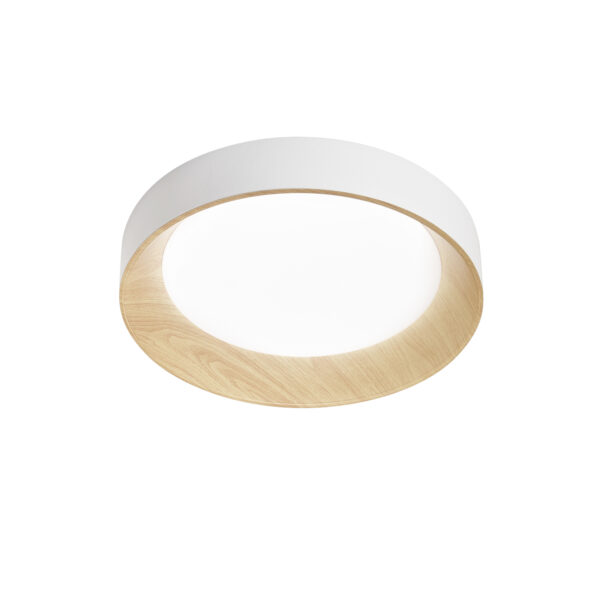 Plafonnier - Applique LED métal effet bois (blanc/noir - 2 tailles) – Image 5