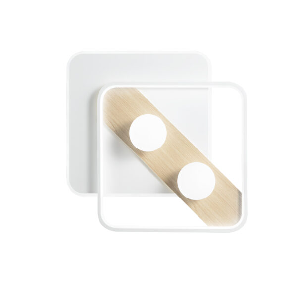 Plafonnier - Applique LED carré design effet bois (noir ou blanc) – Image 4