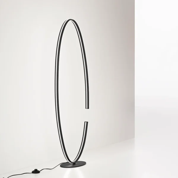Lampadaire noir ovale