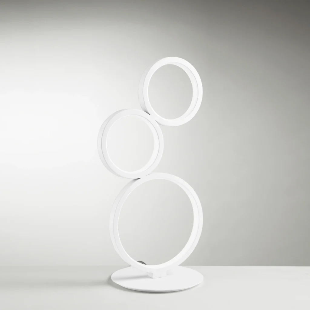 Lampe de table blanche 3 anneaux