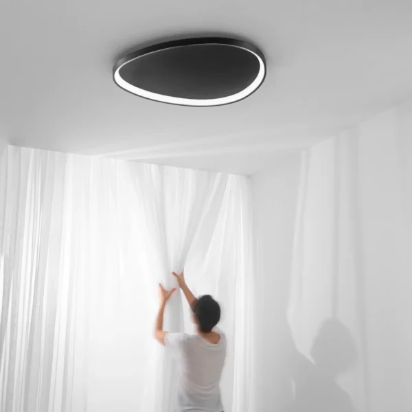 Plafonnier LED Rond Asymétrique (3 tailles, 2 couleurs au choix) – Image 6