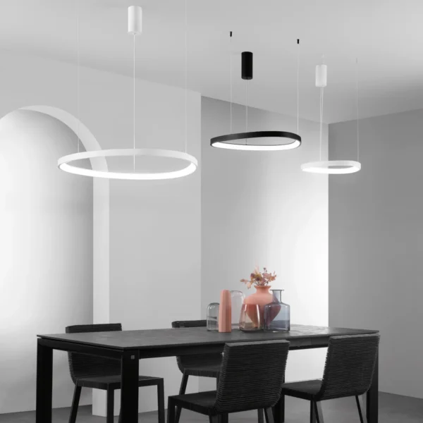 Suspension LED Ronde asymétrique (3 tailles, 2 couleurs au choix) – Image 7