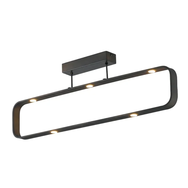 Plafonnier LED Noir Design Epuré (2 couleurs de LED au choix) – Image 2