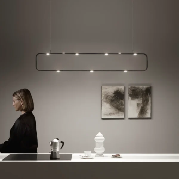 Suspension LED Noire – Design Minimaliste (2 couleurs de LED au choix) – Image 3