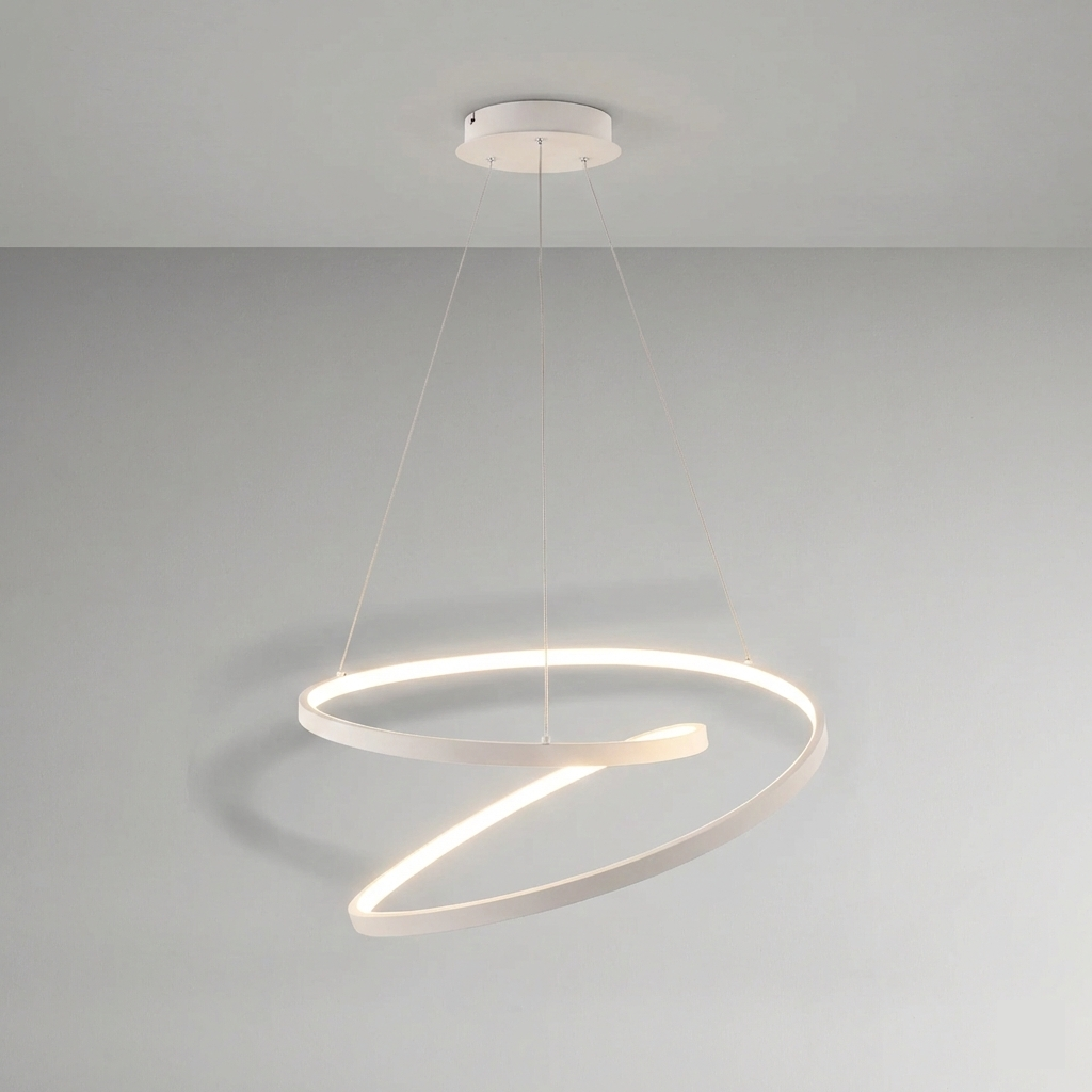 Suspension LED Design Ondulée Tourbillon (3 couleurs et 2 tailles au choix) – Image 3