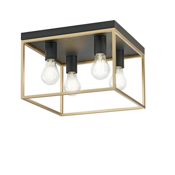 Plafonnier Linéaire noir et or (1 ou 4 lampes) – Image 2