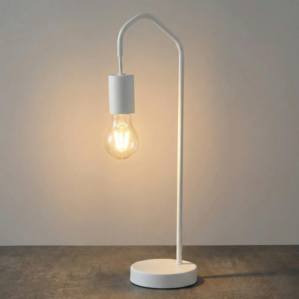 Lampe à poser métal minimaliste (Blanc ou Noir) – Image 2