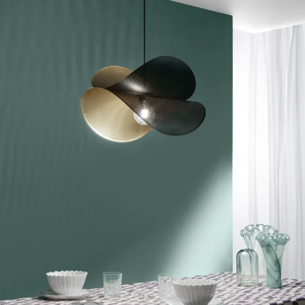 Suspension métal perforé double voile ondulée 60cm (3 couleurs) – Image 7