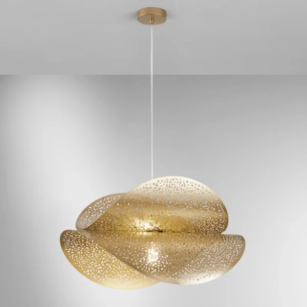 Suspension métal perforé double voile ondulée 60cm (3 couleurs) – Image 5