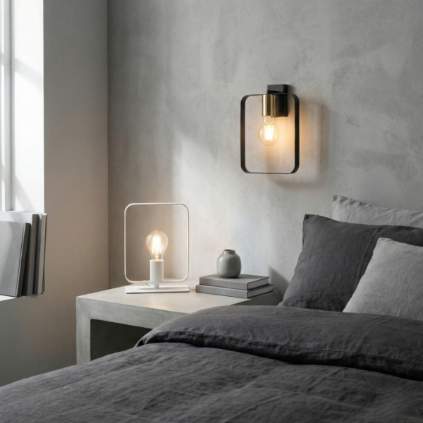 Lampe à poser métal contemporaine 1 ampoule (Blanc / Noir) – Image 5