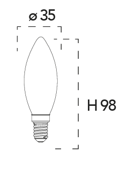 Ampoule LED filament chandelle E14 vintage 420lm (blanc chaud 2500K) – Image 2