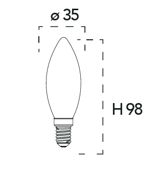 Ampoule LED Flamme E14 Verre Ambré (400lm ou 680lm - 3 teintes de blanc) – Image 3