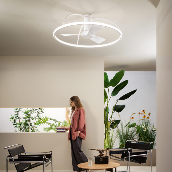Ventilateur de plafond LED design anneau Magnus (Noir / Blanc) – Image 8