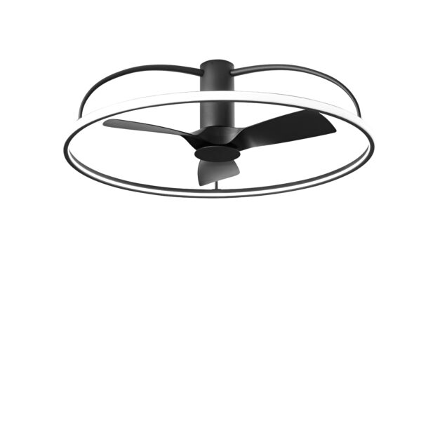 Ventilateur de plafond LED design anneau Magnus (Noir / Blanc) – Image 3