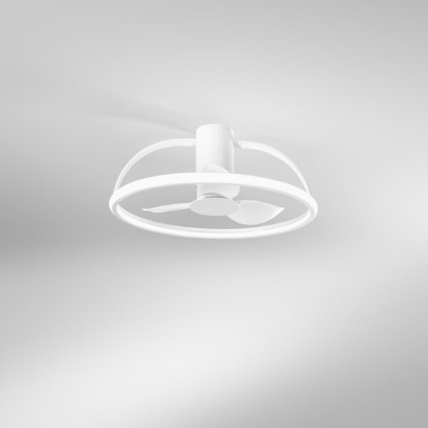 Ventilateur de plafond lumineux circulaire LED (Noir / Blanc / Gris) – Image 2