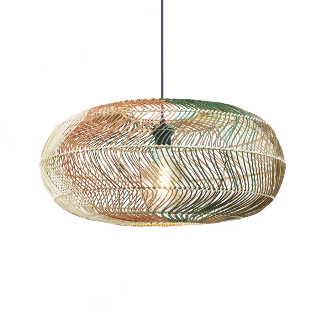 Lumi_one - grande-suspension ovale-rotin-tresse-4-couleurs-rosco-1
