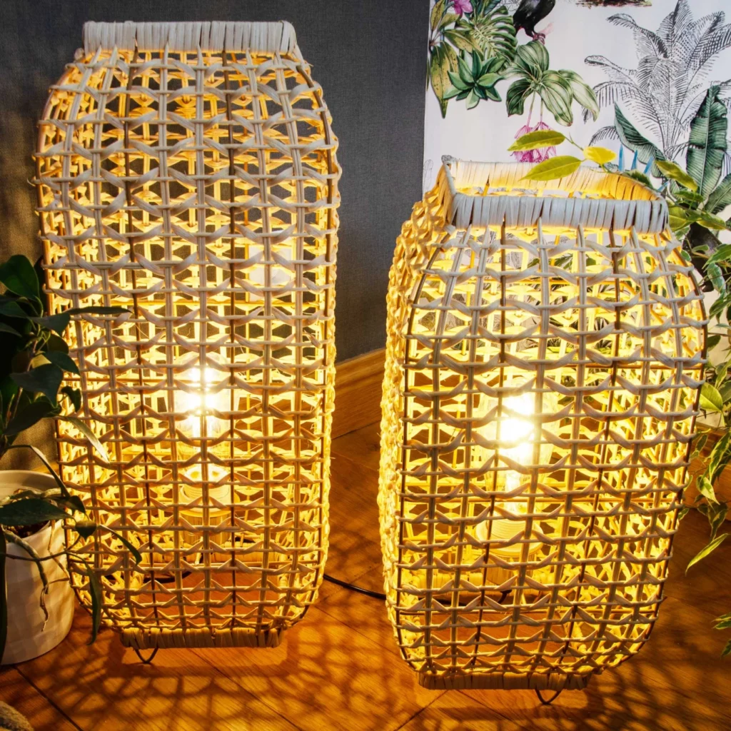 Lampe à poser rotin tressé naturel (Hauteur 42cm ou 52cm) – Image 3