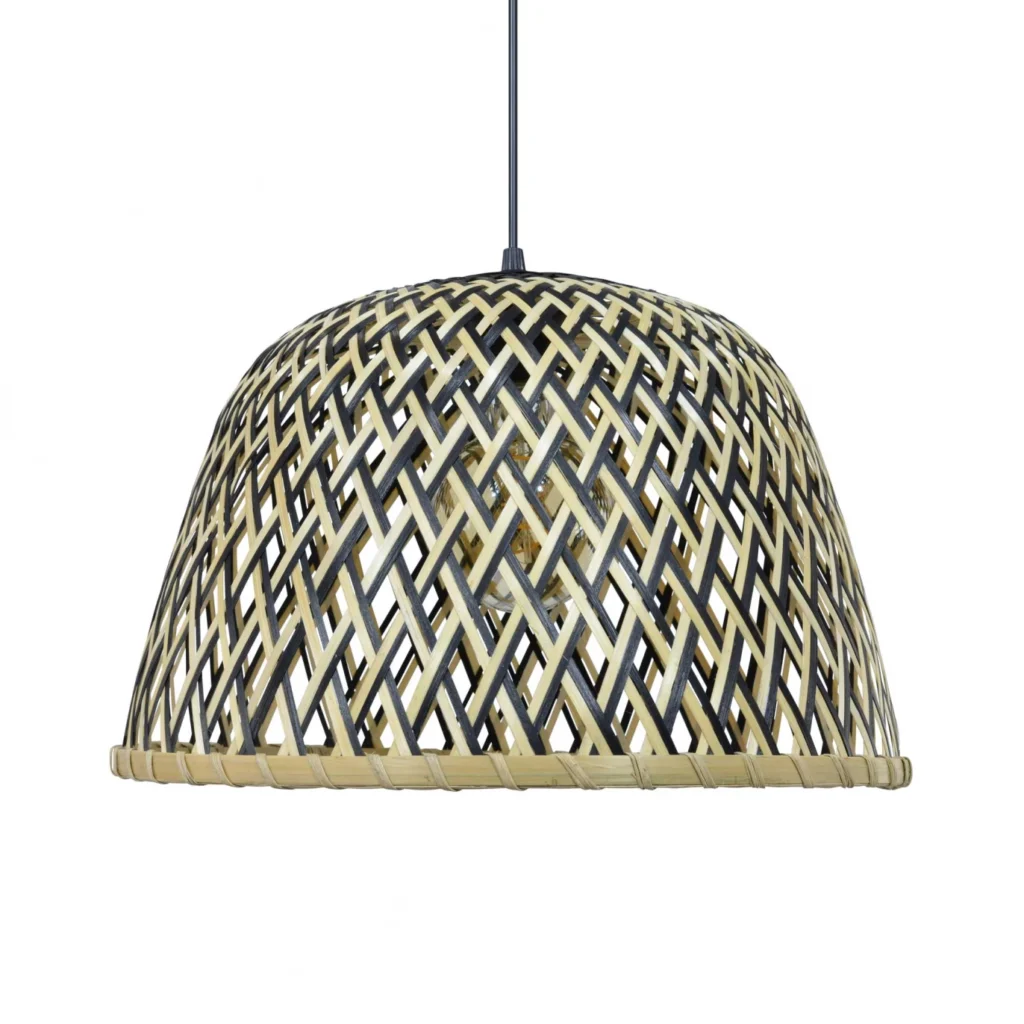 Suspension bambou tressé bicolore – Image 2