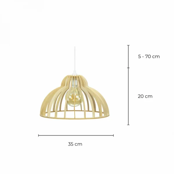 Suspension bois dôme ajourée (Ø35cm, Ø50cm, Ø80cm) – Image 9