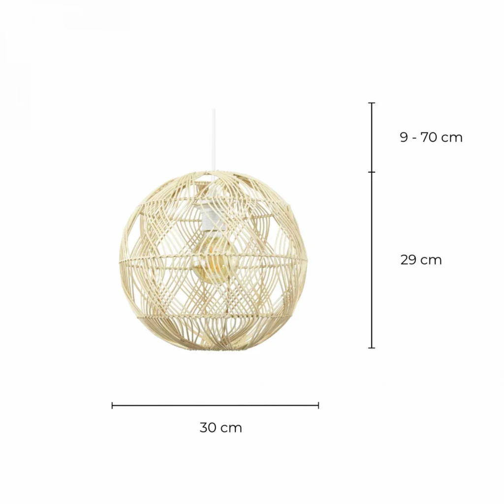 Suspension en rotin naturel ronde – Image 4
