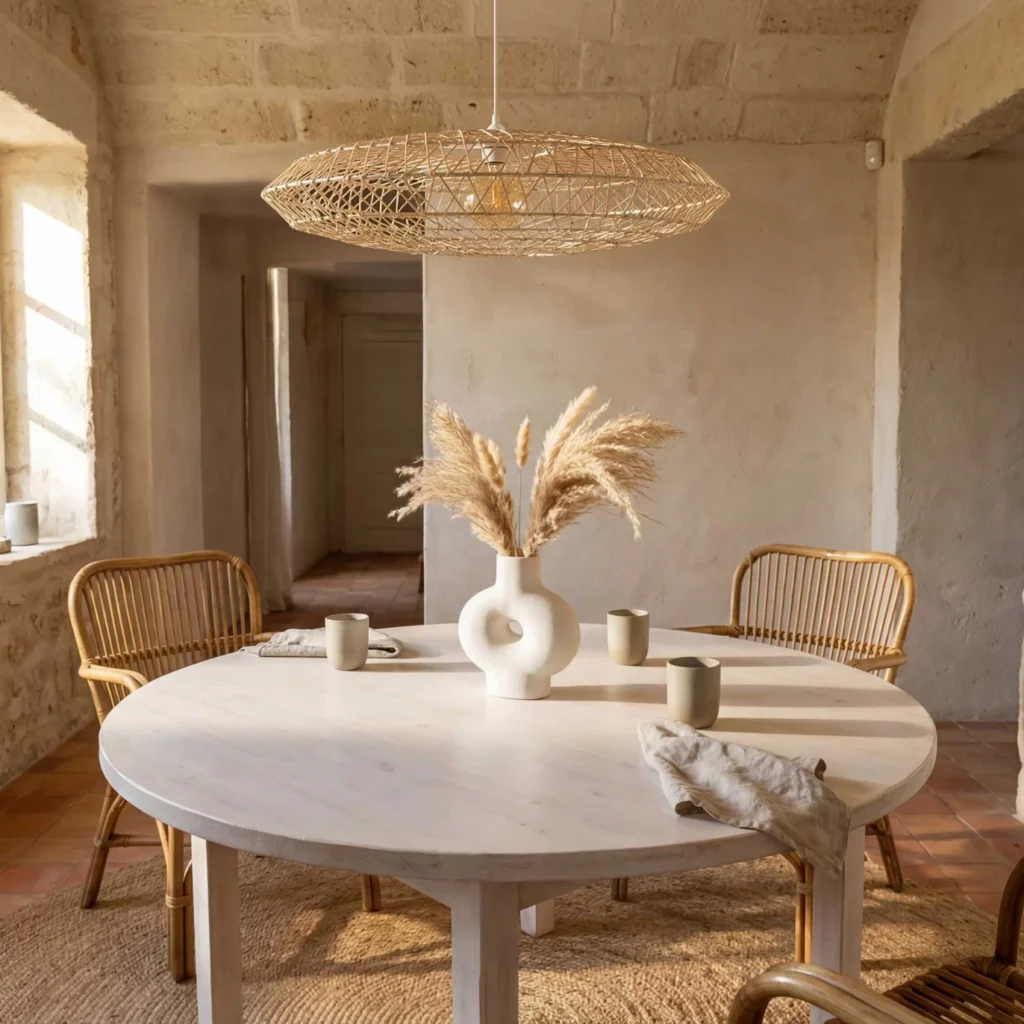 Suspension rotin et métal naturel XXL – Image 3