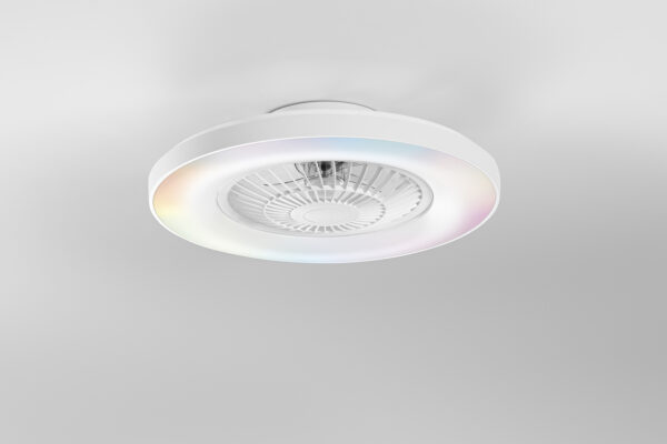 Ventilateur de plafond lumineux avec enceinte Garbin (Noir / Blanc) – Image 3