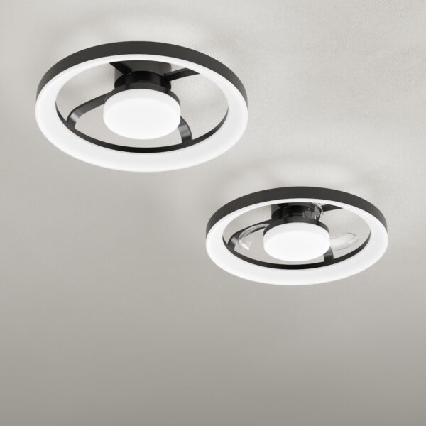 Ventilateur de plafond Pales escamotables Nascar (Noir / Blanc) – Image 7