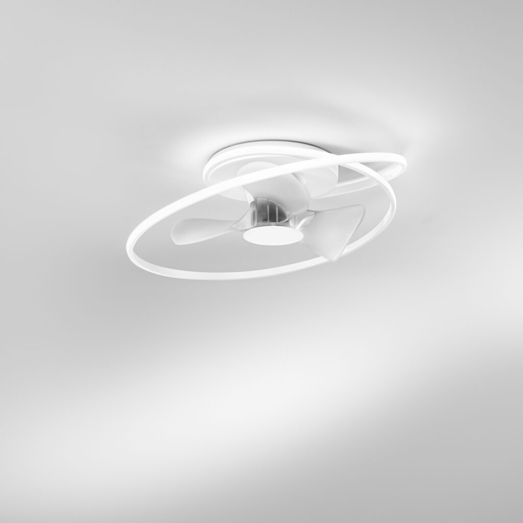 Ventilateur de plafond LED spirale (Blanc / Noir) – Image 2