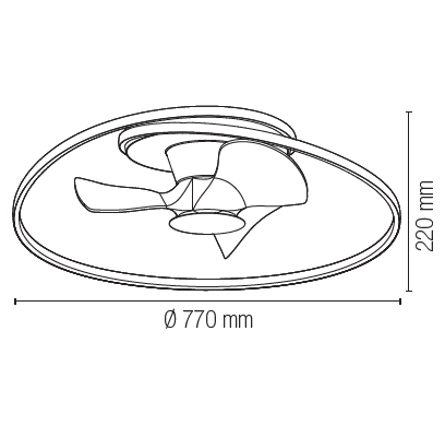 Ventilateur de plafond LED spirale (Blanc / Noir) – Image 4